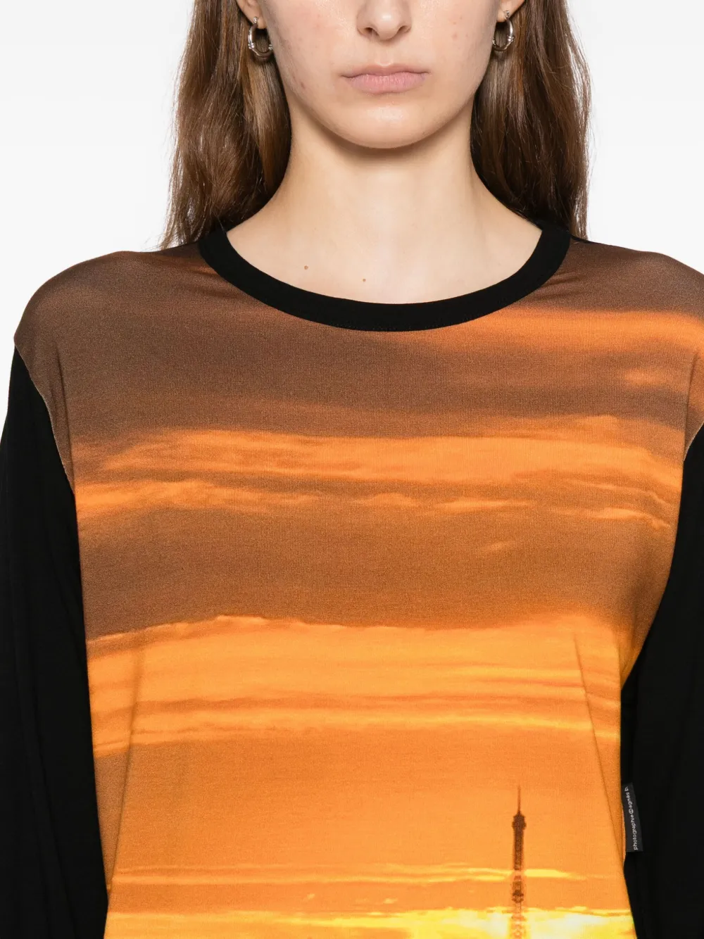 Agnès B. Sunset-print T-shirt In Black