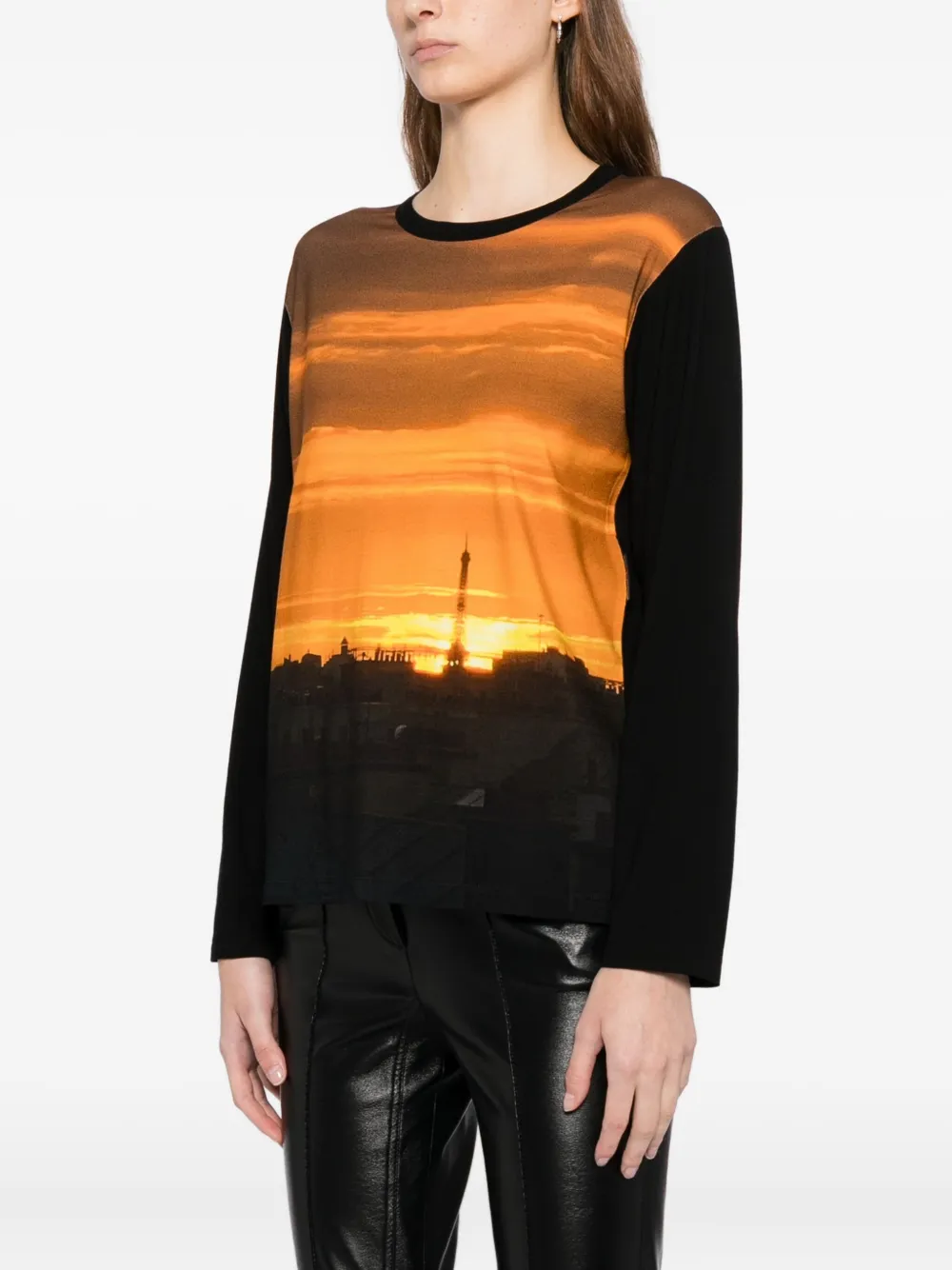 Agnès B. Sunset-print T-shirt In Black