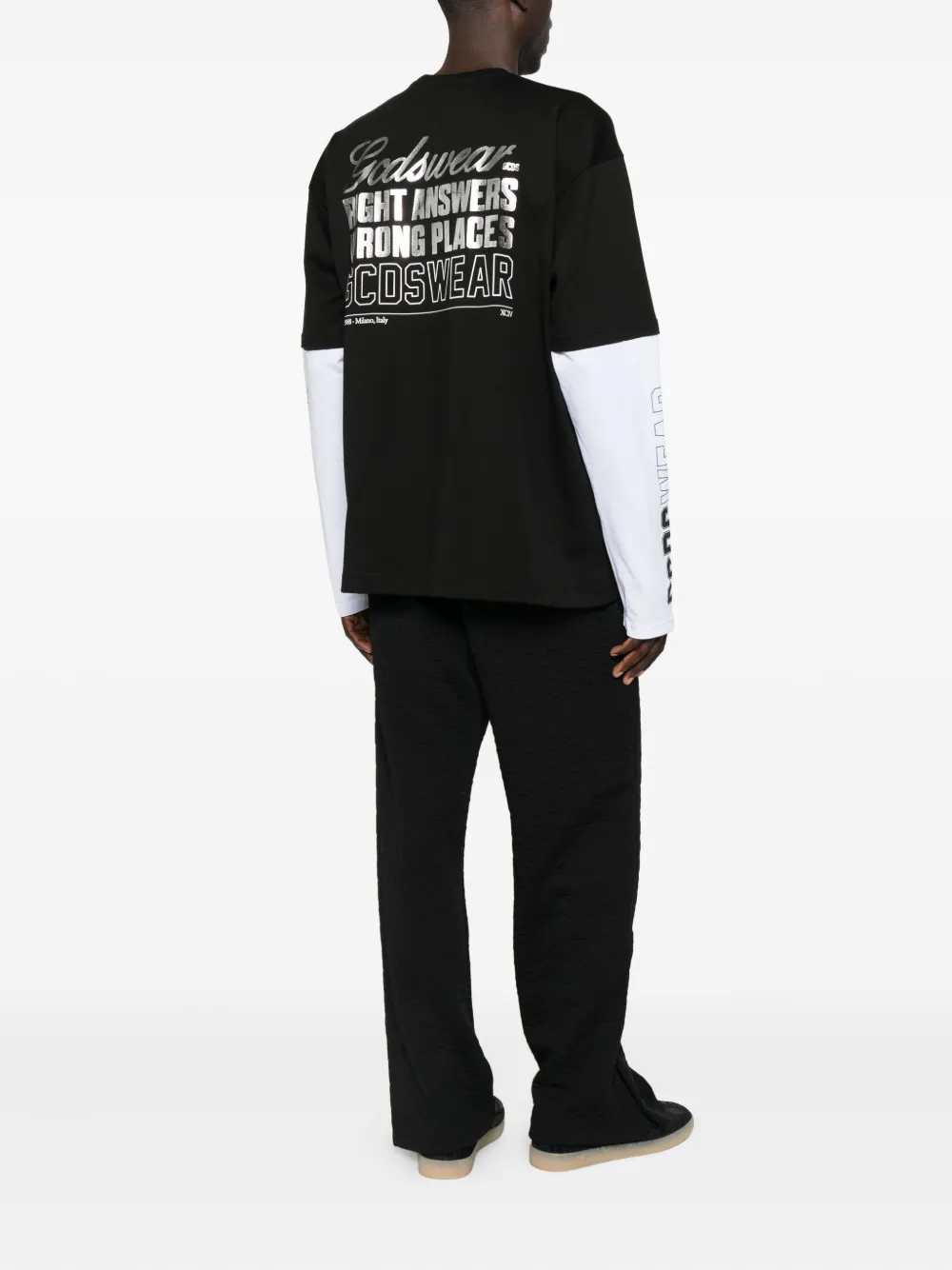GCDS long-sleeve logo-detail t-shirt - Zwart