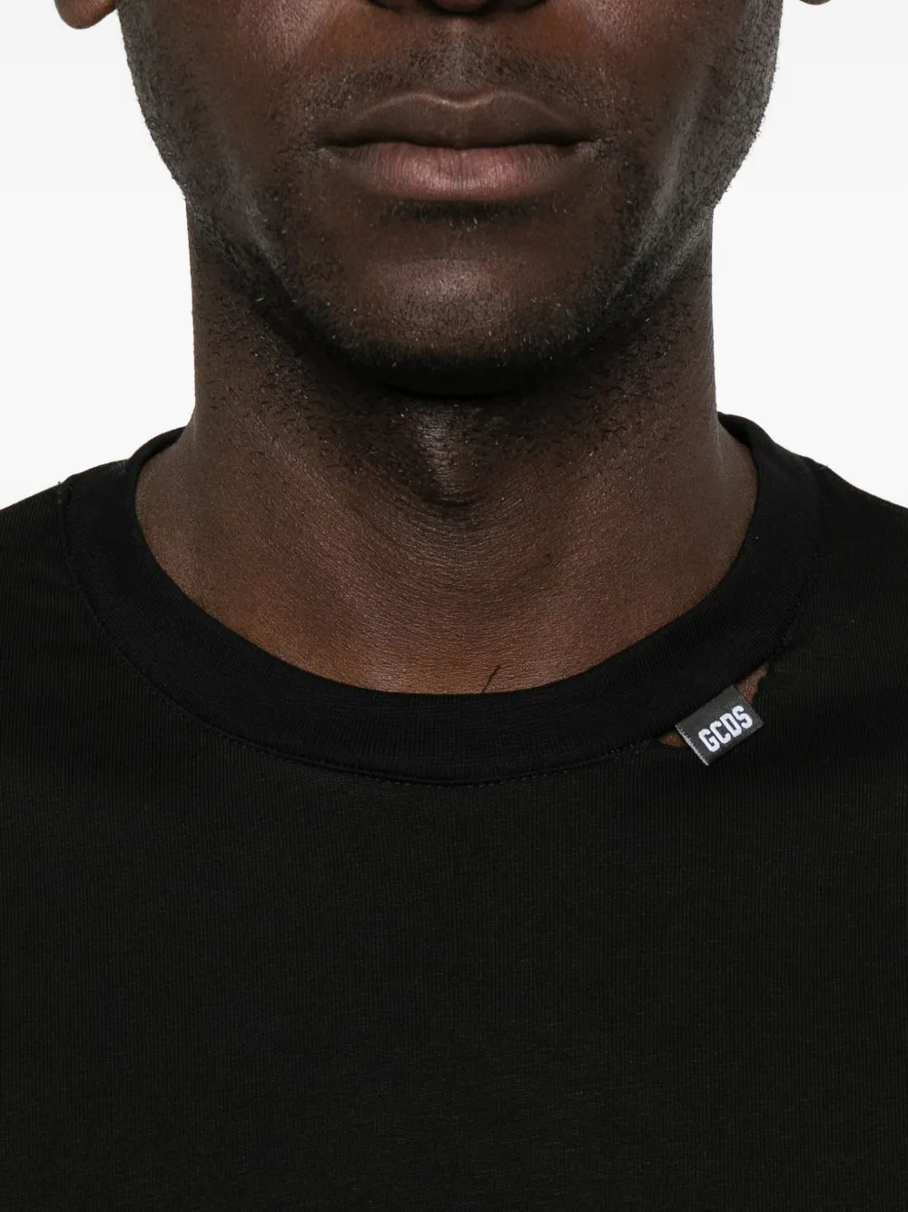 GCDS T-shirt met logodetail en lange mouwen Zwart