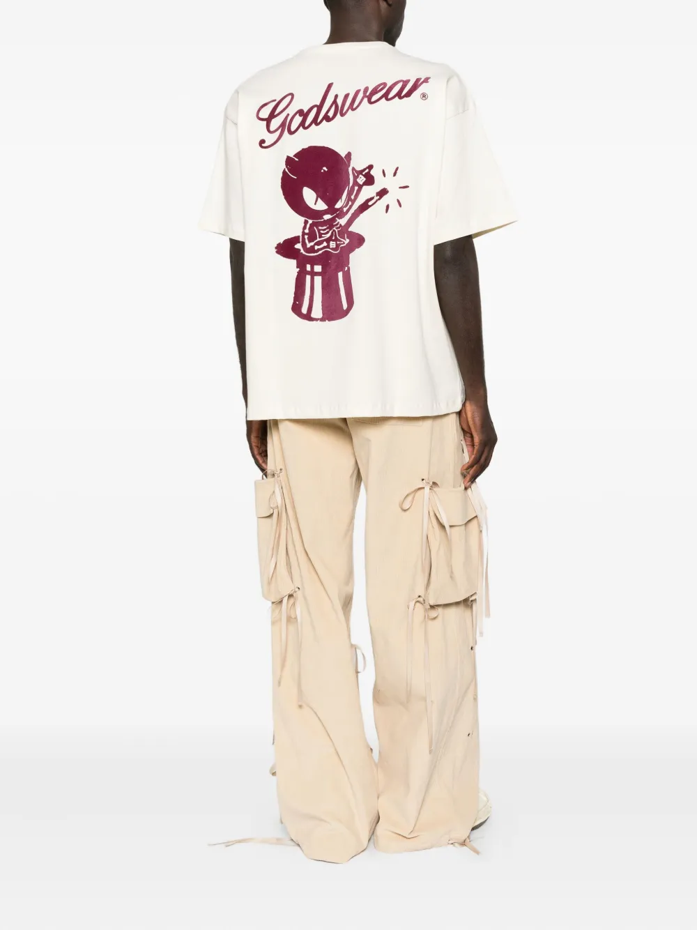 GCDS logo-patch t-shirt - Beige