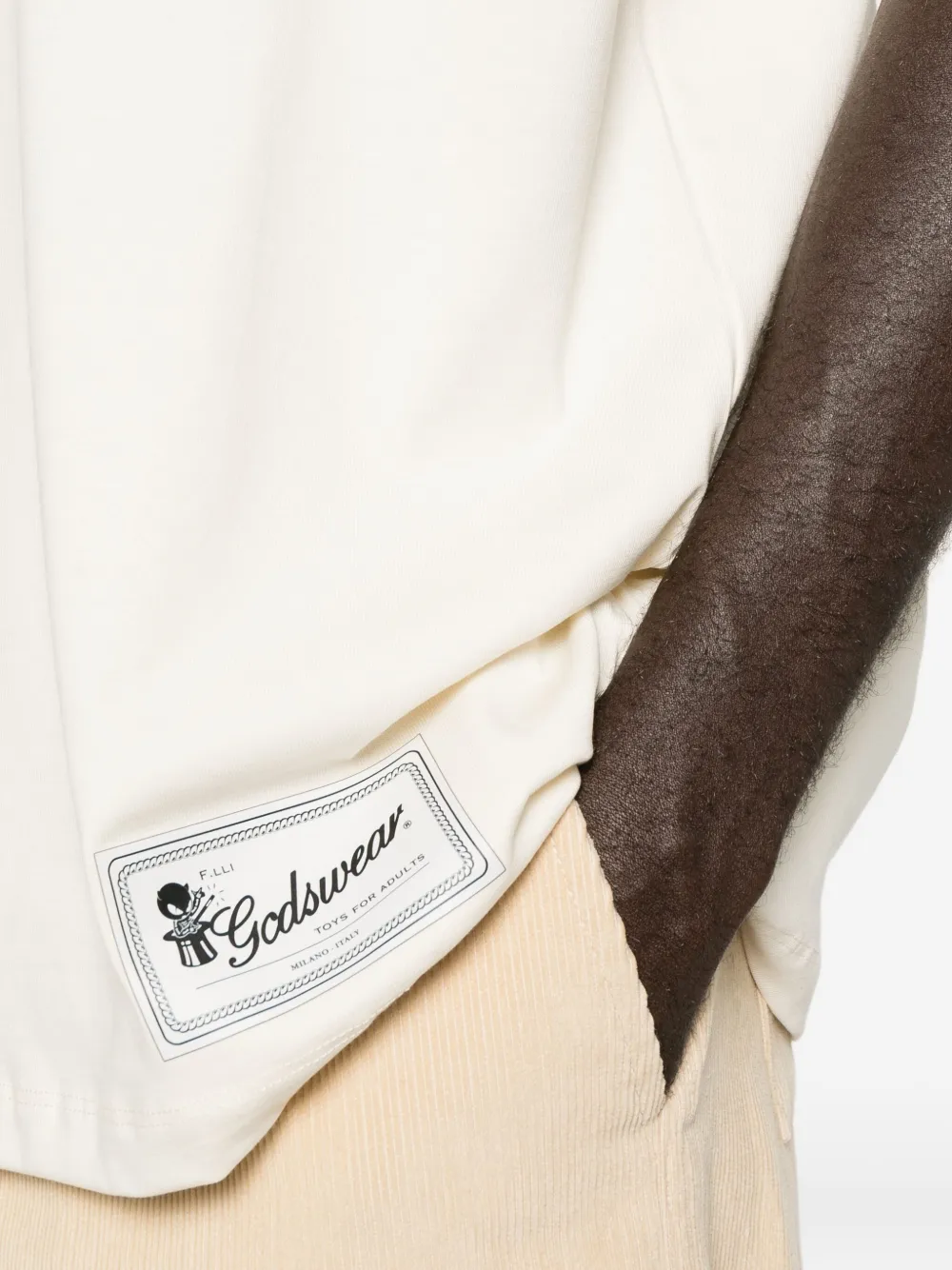 GCDS T-shirt met logopatch Beige