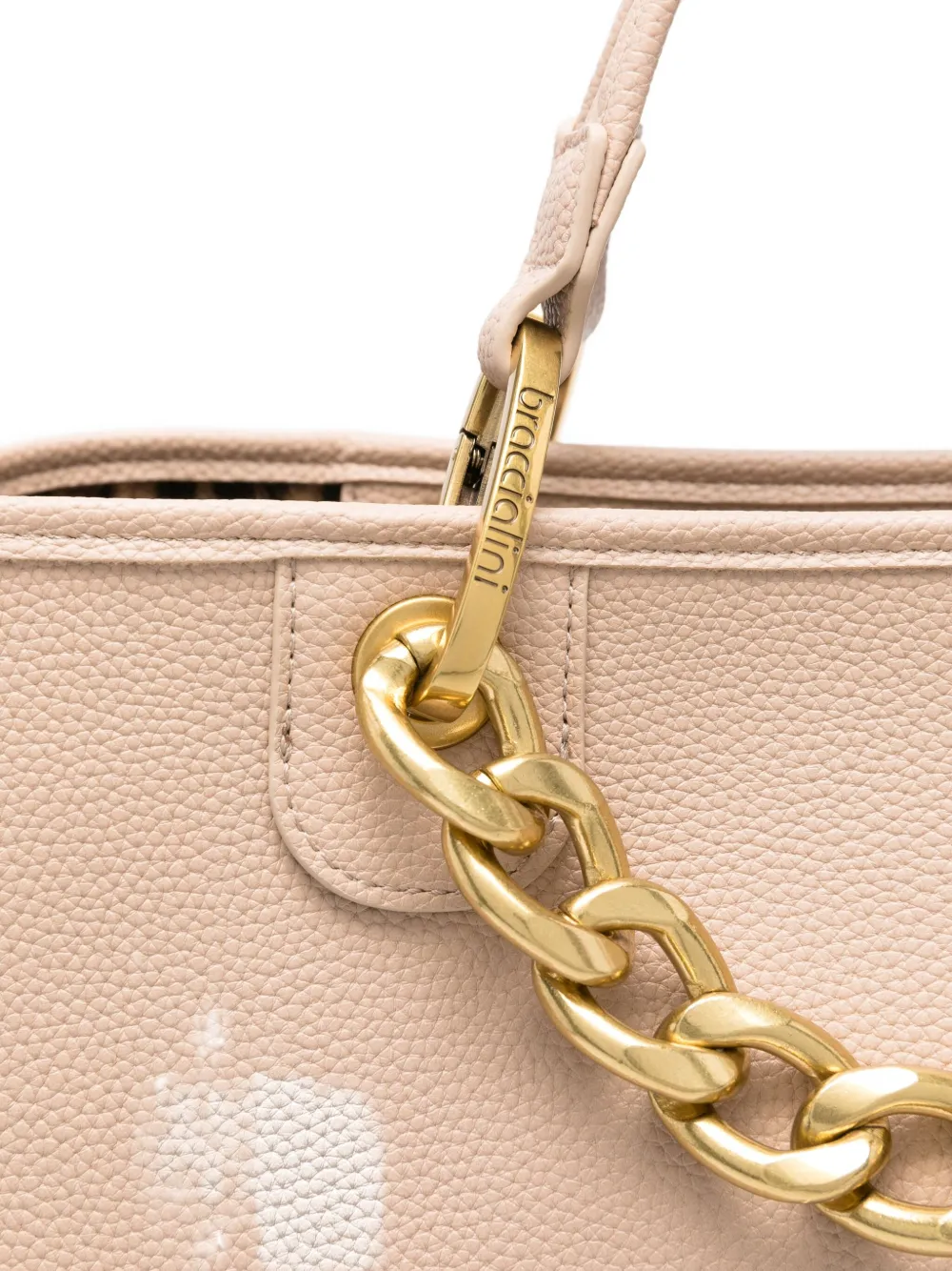 Braccialini Chain-detail Leather Tote Bag In Pink