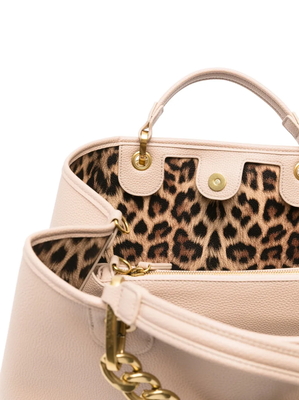Braccialini Chain-detail Leather Tote Bag In Pink