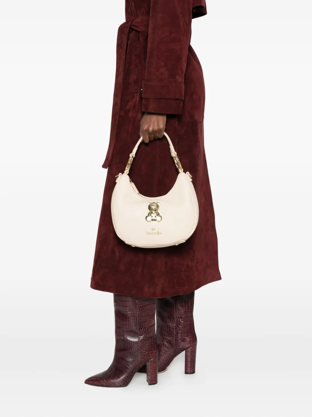 Braccialini teddy-appliqué shoulder bag - Beige