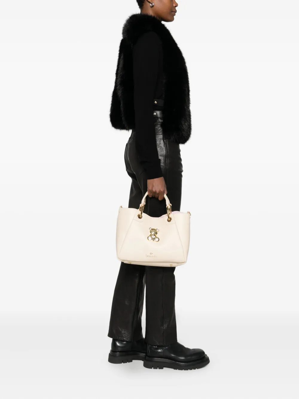Braccialini Teddy-appliqué tote bag - Beige
