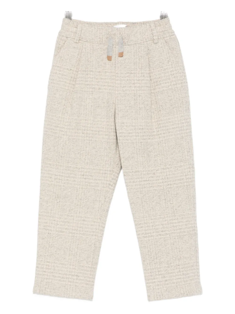 Eleventy Checked Pants In Neutral