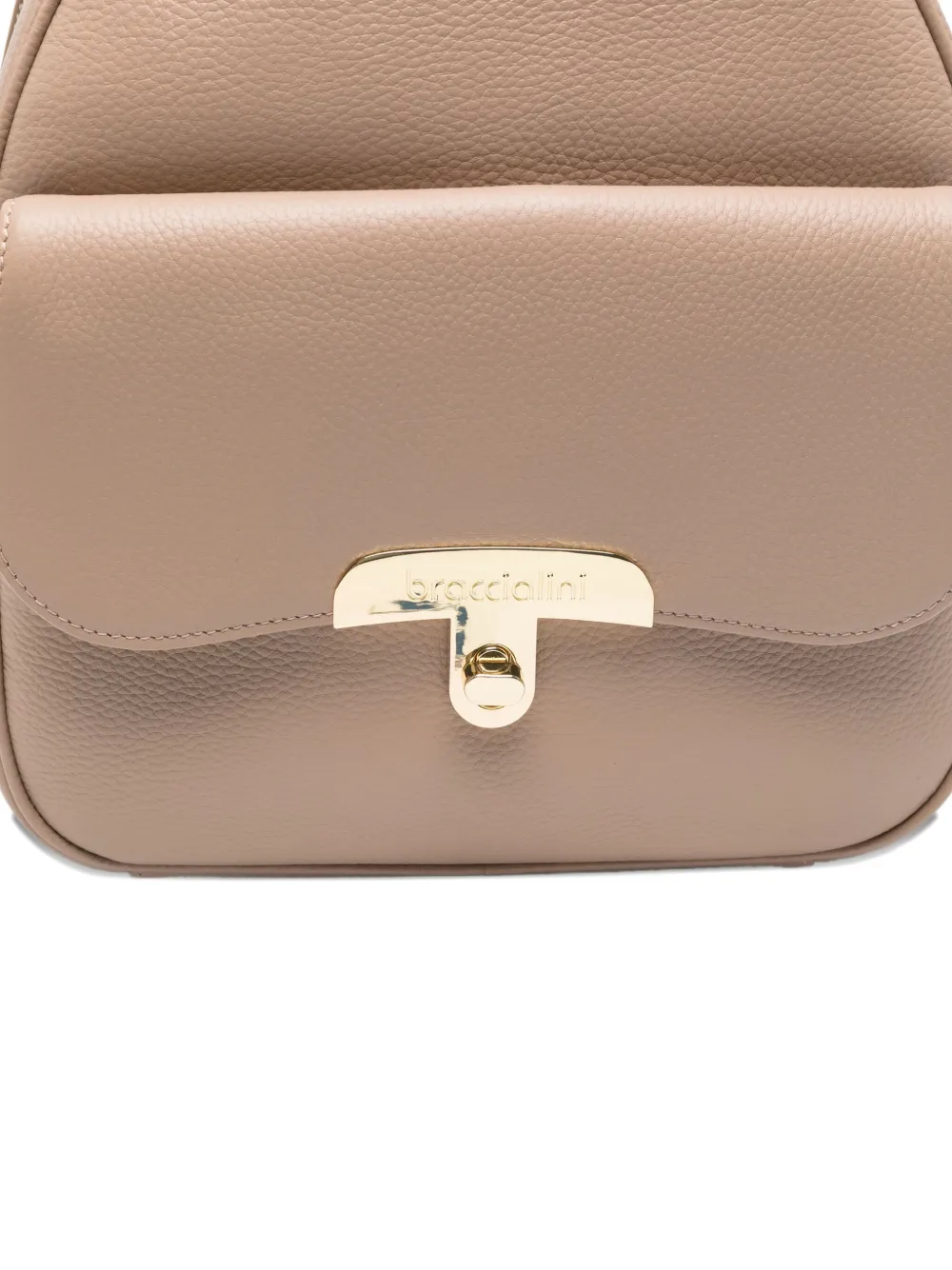 Braccialini Leather Backpack In Neutral