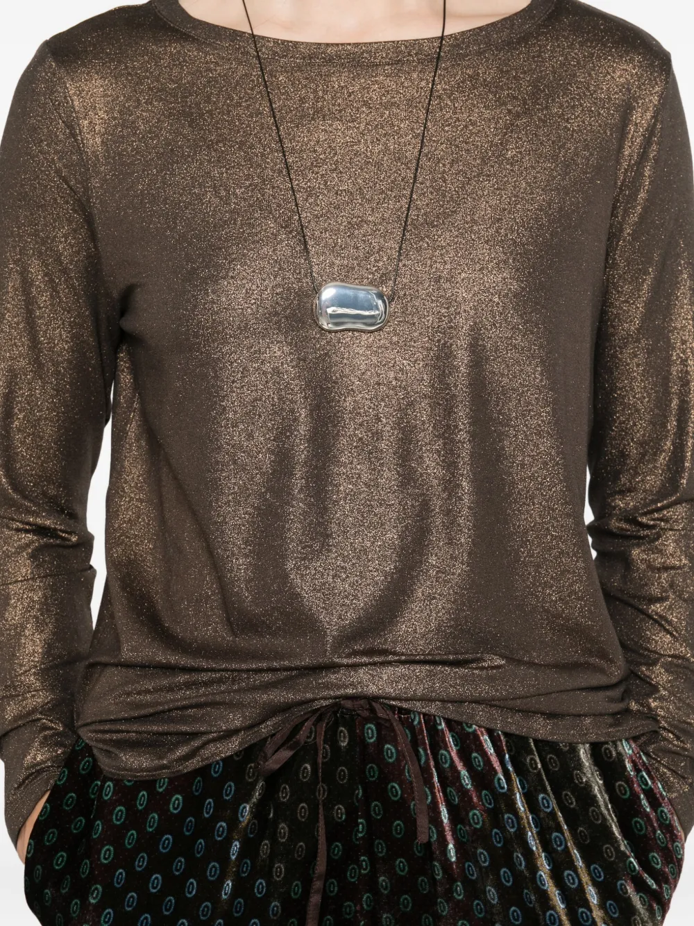 Majestic Soft Viscose Blend Sweater In Brown
