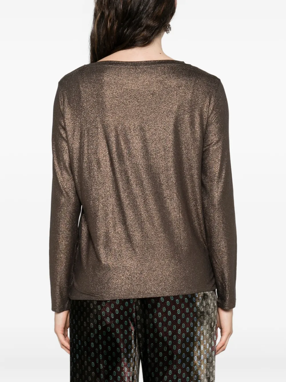 Majestic Soft Viscose Blend Sweater In Brown