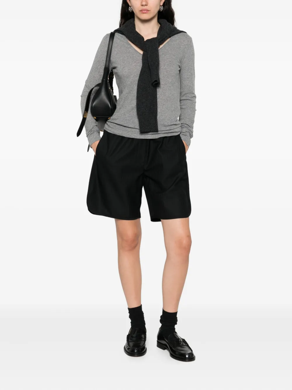 Majestic Filatures V-neck long-sleeved top | Knitted Tops | Image 2