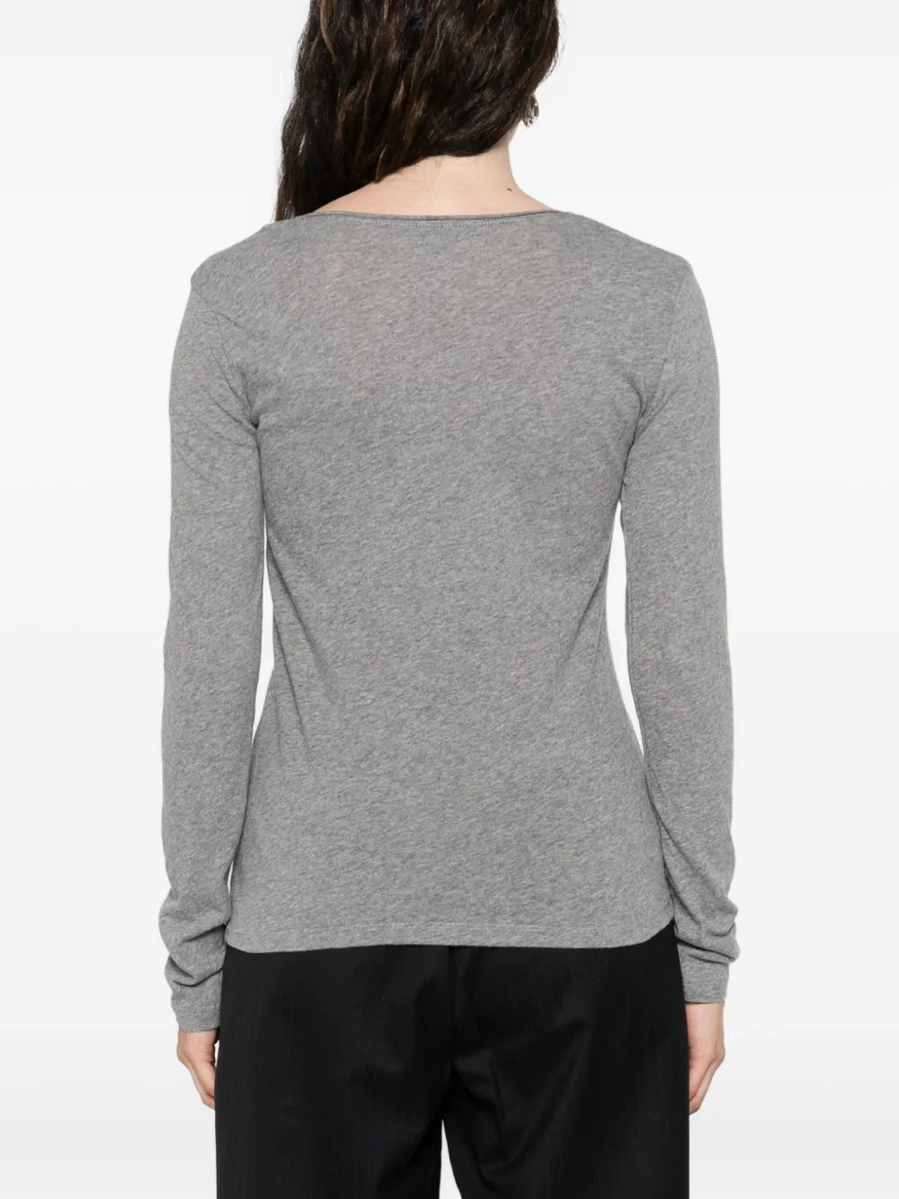 Majestic Heathered Grey Cashmere Blend Sweater In Gray