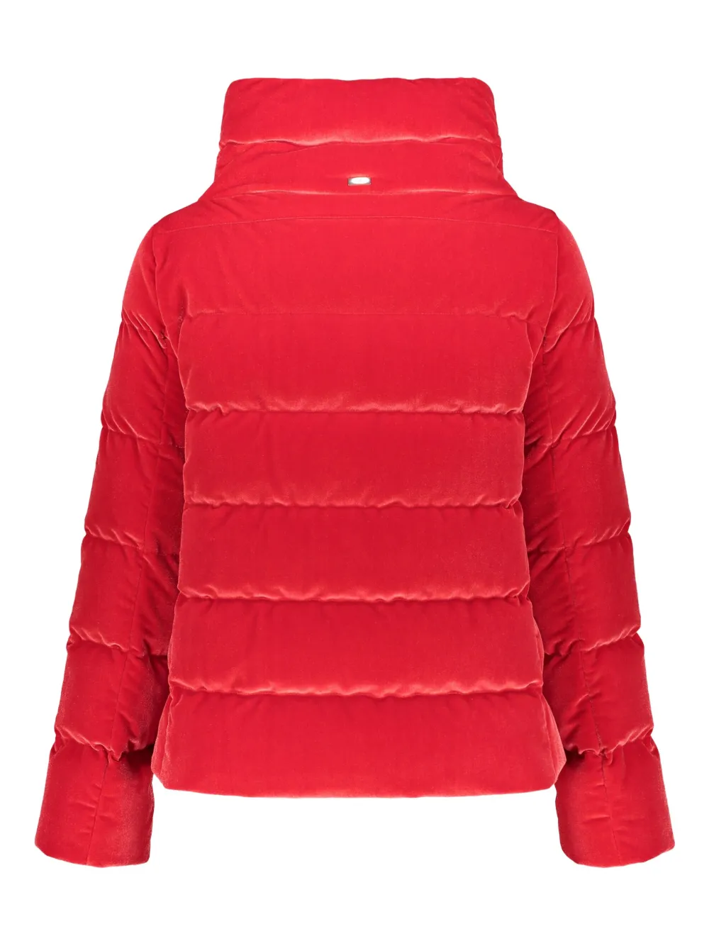 Herno Velvet Stand Up-collar Puffer Jacket In Red
