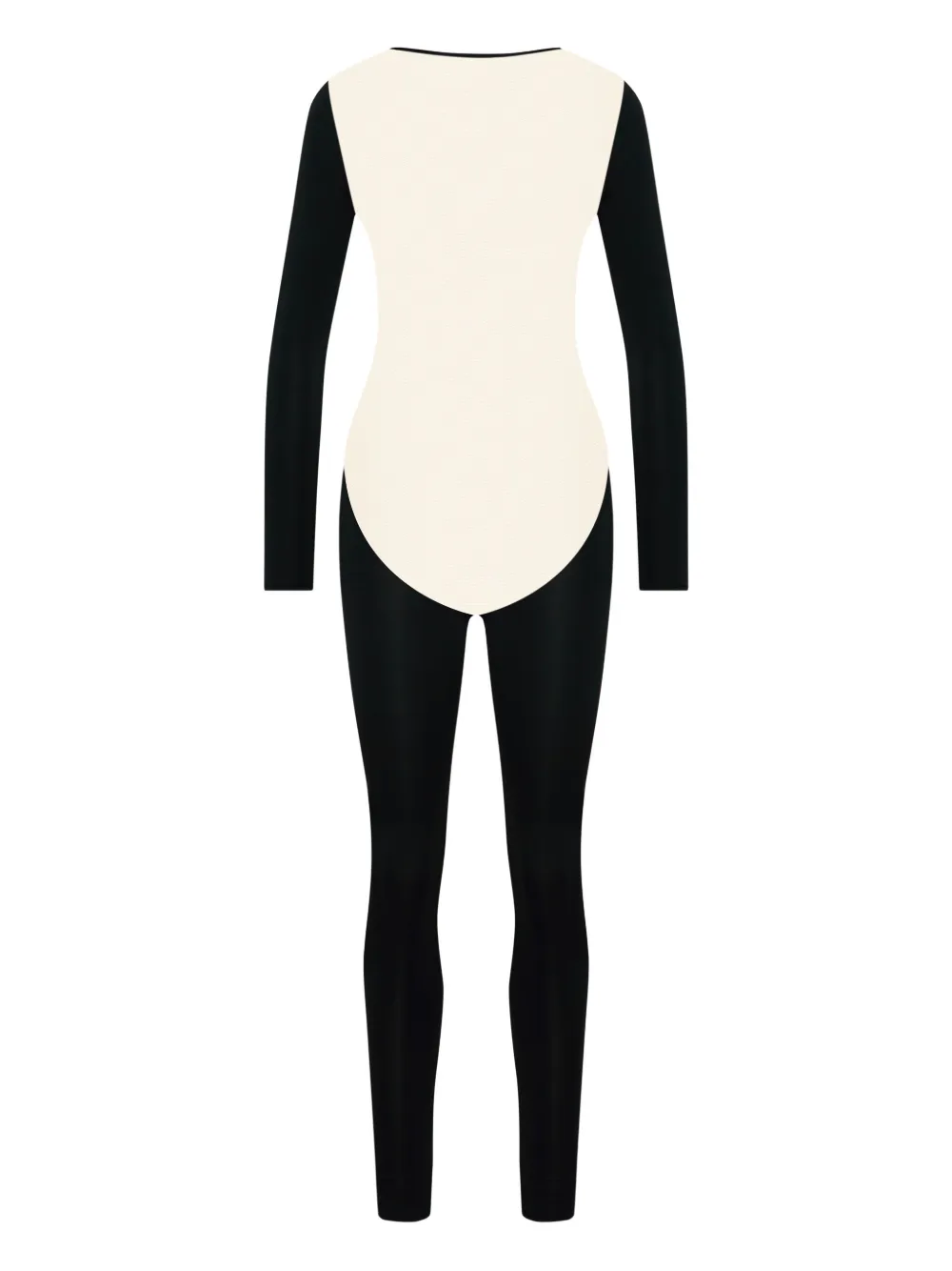 Maison Close long-sleeve backless jumpsuit - Zwart