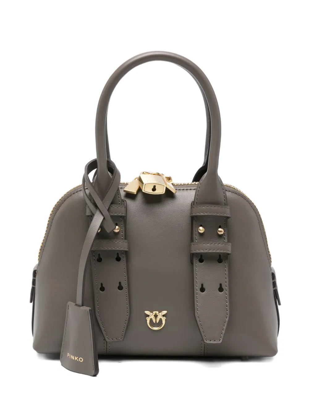 PINKO バックルディテール ショルダーバッグ - グレー PINKO バックルディテール ショルダーバッグ - グレー