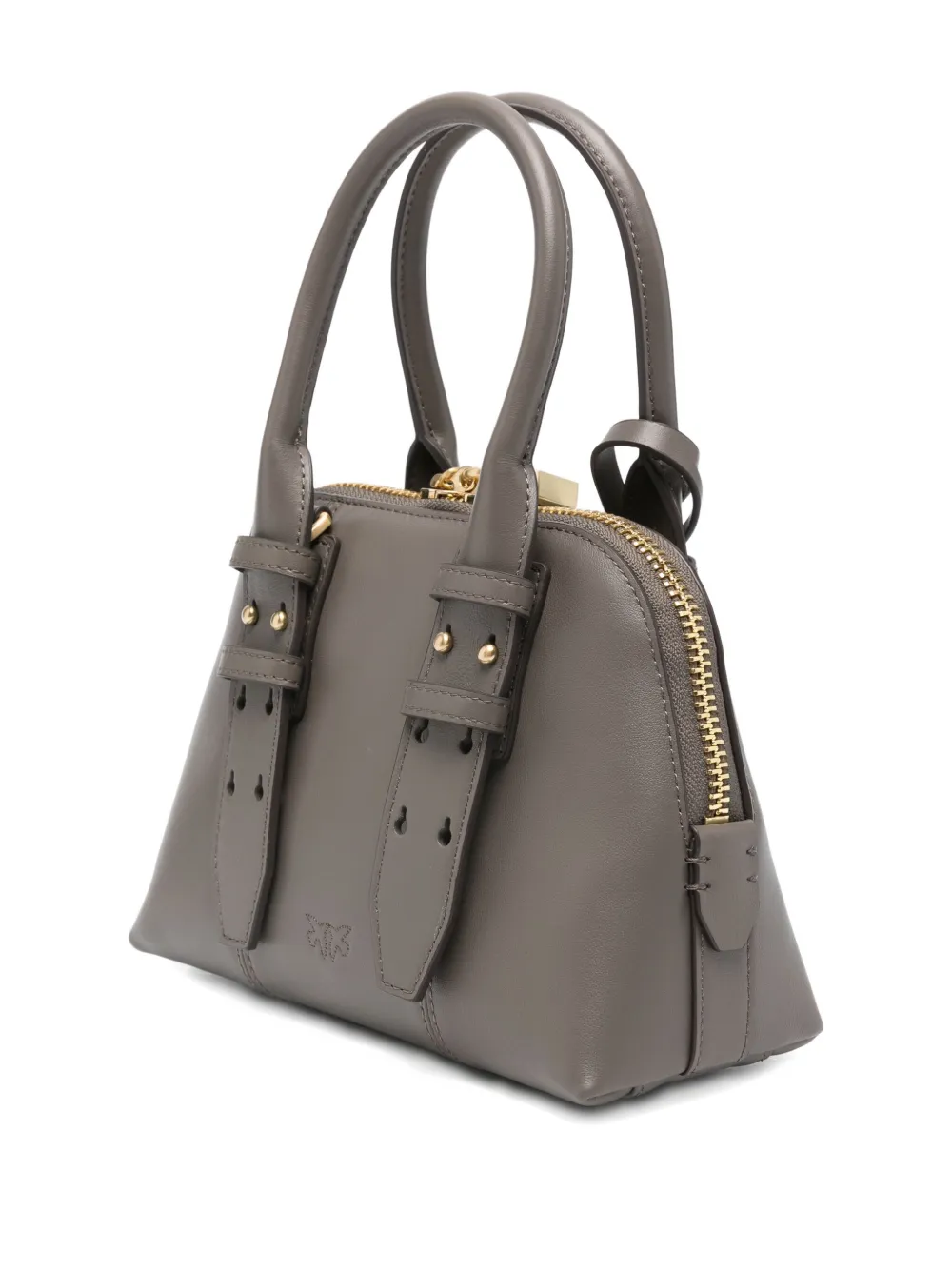 Pinko Buckle-detailing Shoulder Bag In Gray