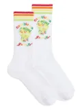 Casablanca rainbow-stripe socks - White