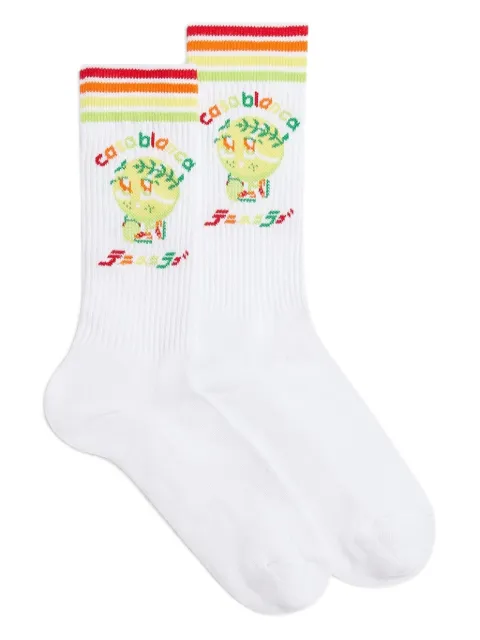 Casablanca rainbow-stripe socks