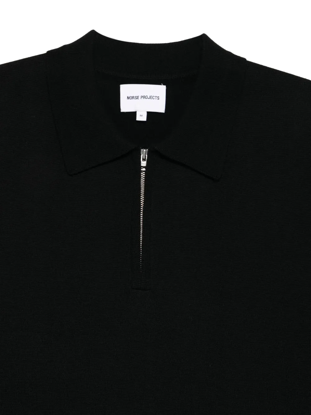 Norse Projects Poloshirt met hals met rits Zwart