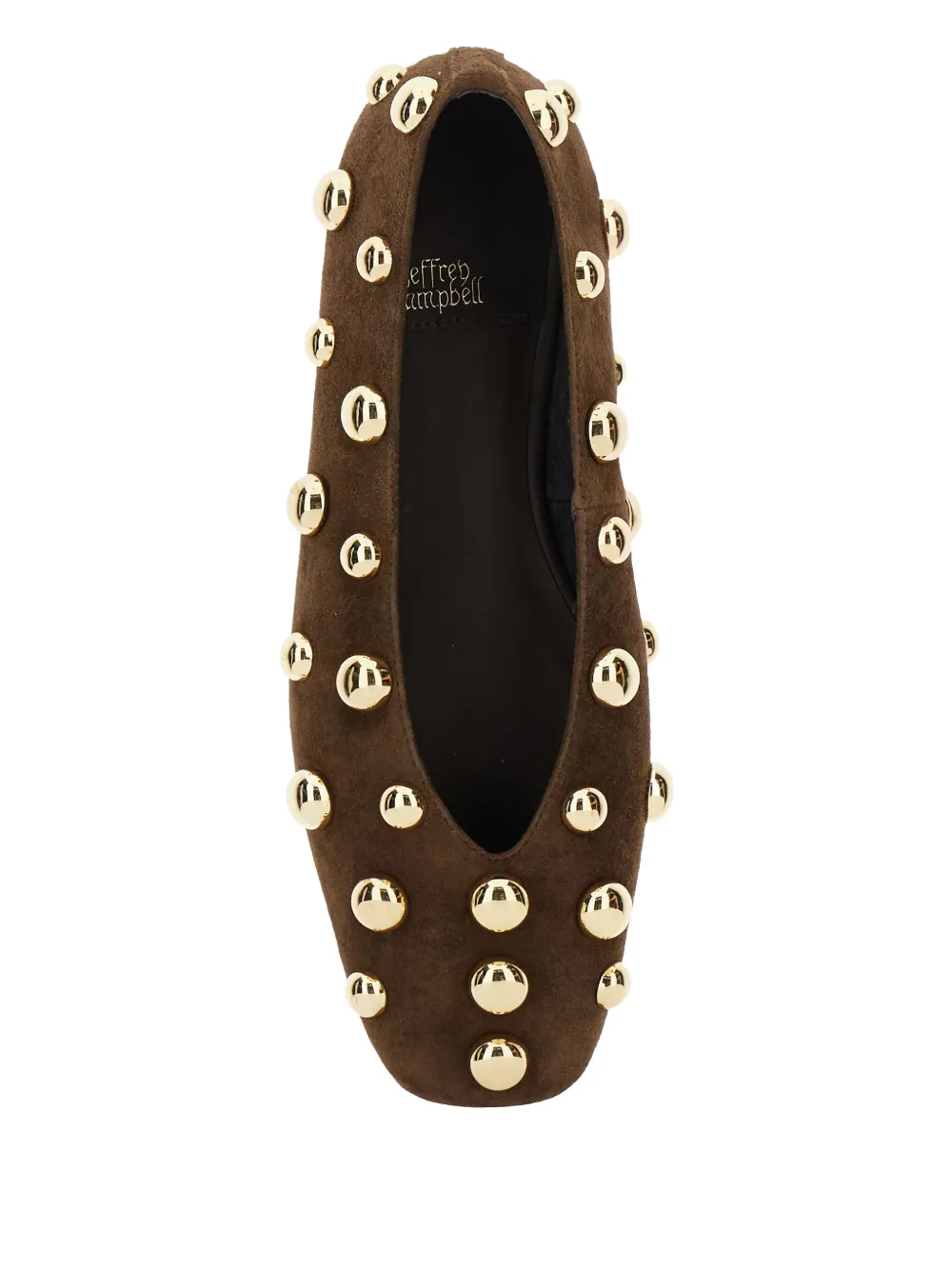 Jeffrey Campbell Studded Suede Ballet Flats In Brown