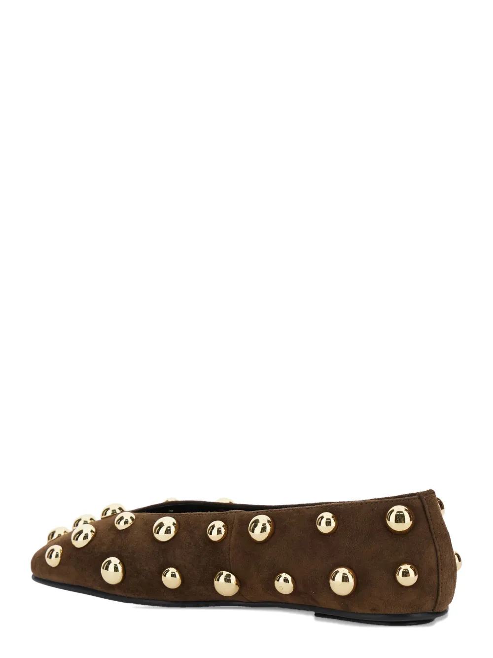 Jeffrey Campbell Studded Suede Ballet Flats In Brown
