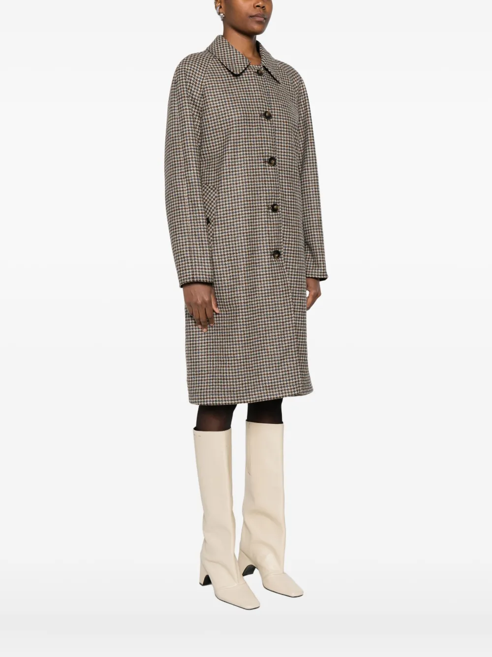 L'impermeabile Houndstooth-pattern Coat In Multi