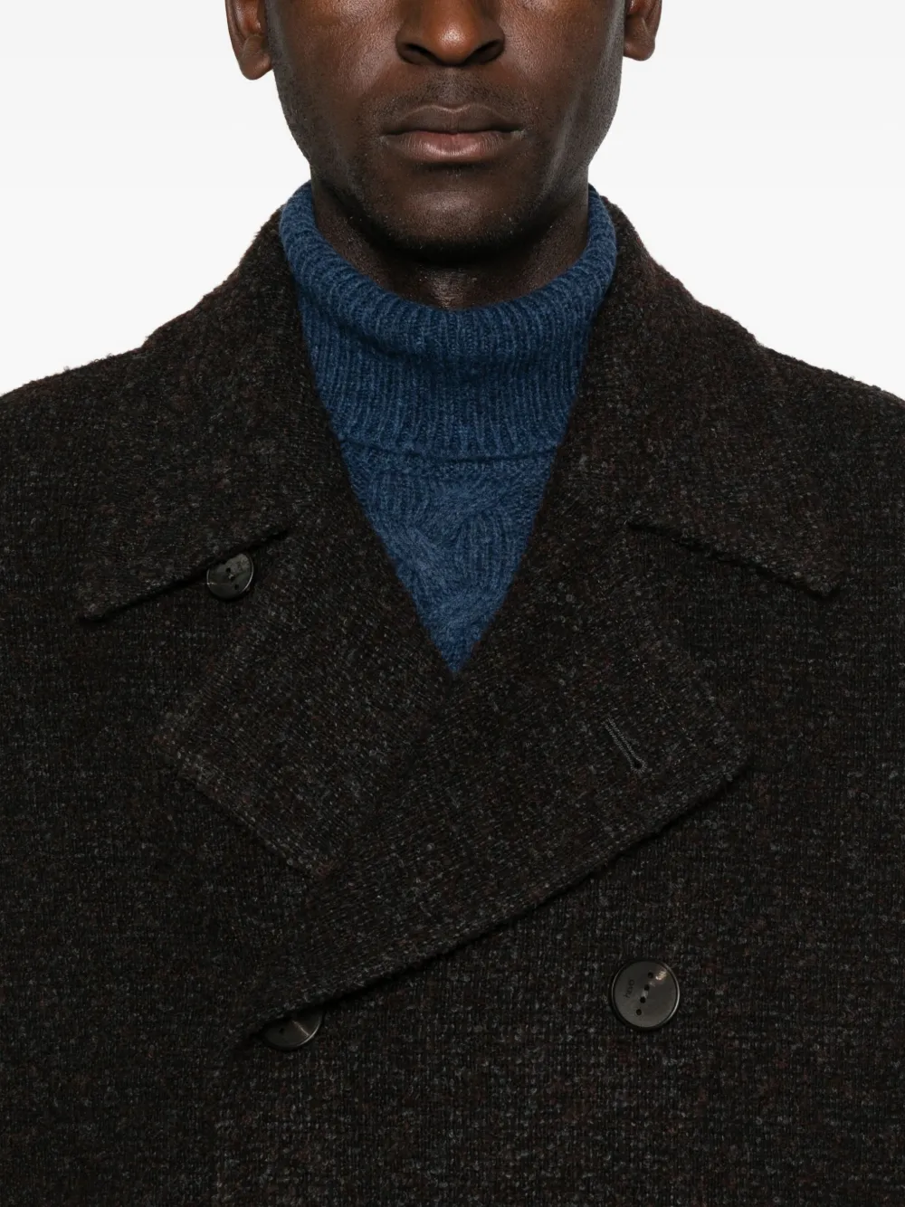 Hevo Jas met dubbele rij knopen Bruin