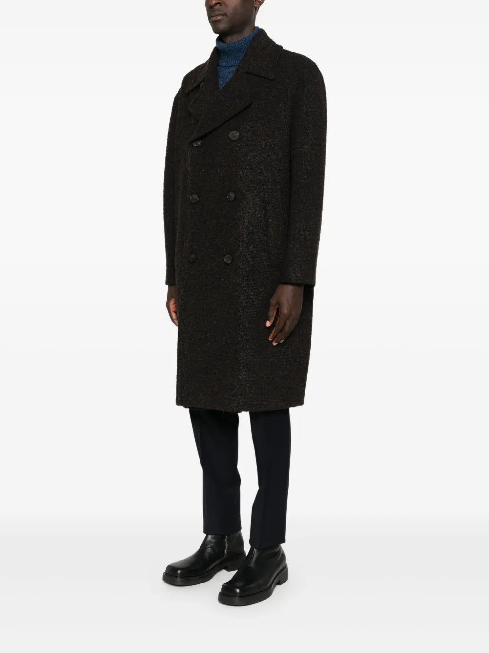 Hevo Jas met dubbele rij knopen Bruin