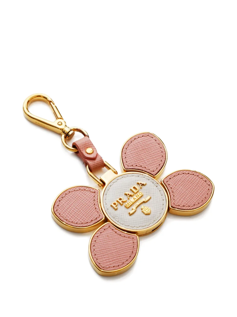 Pre-owned Prada 2010-2020s Logo-lettering Keyring In Gold