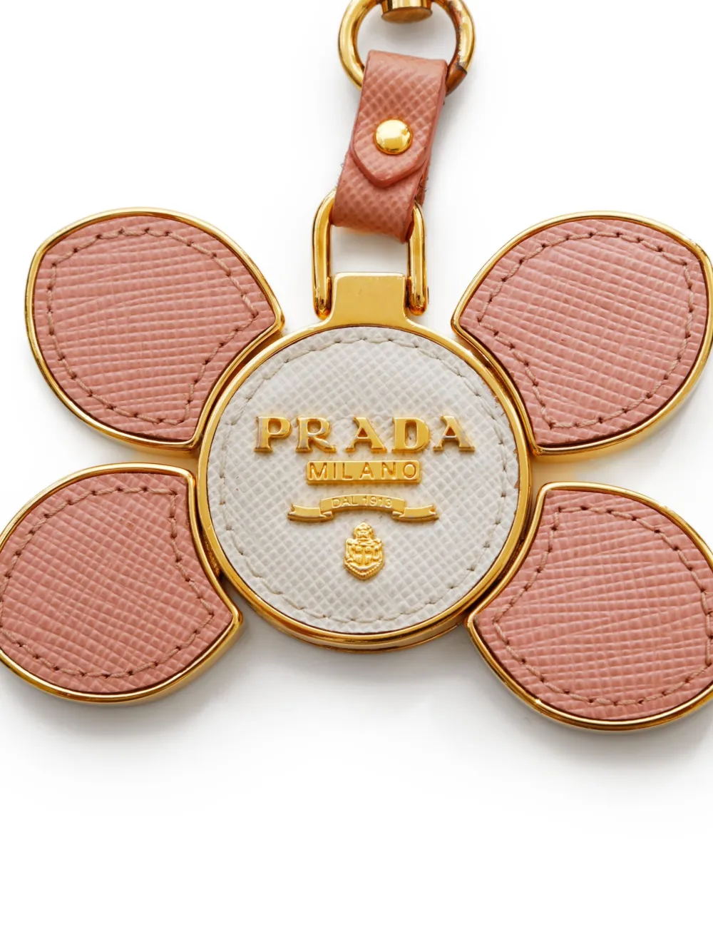 Pre-owned Prada 2010-2020s Logo-lettering Keyring In Gold