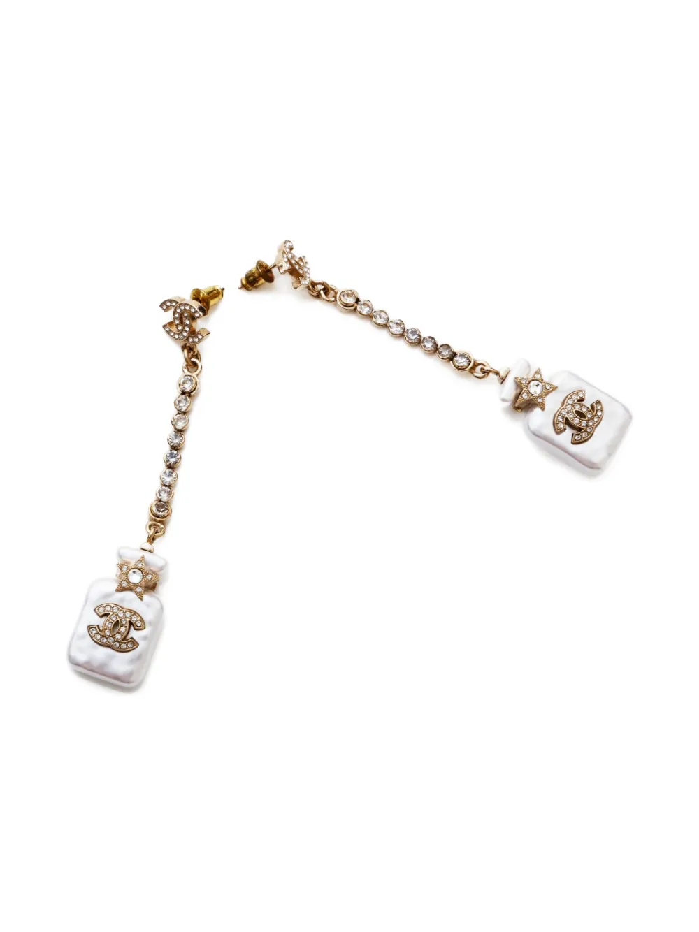 CHANEL Pre-Owned aretes largos con Interlocking CC 2023 | Image 2