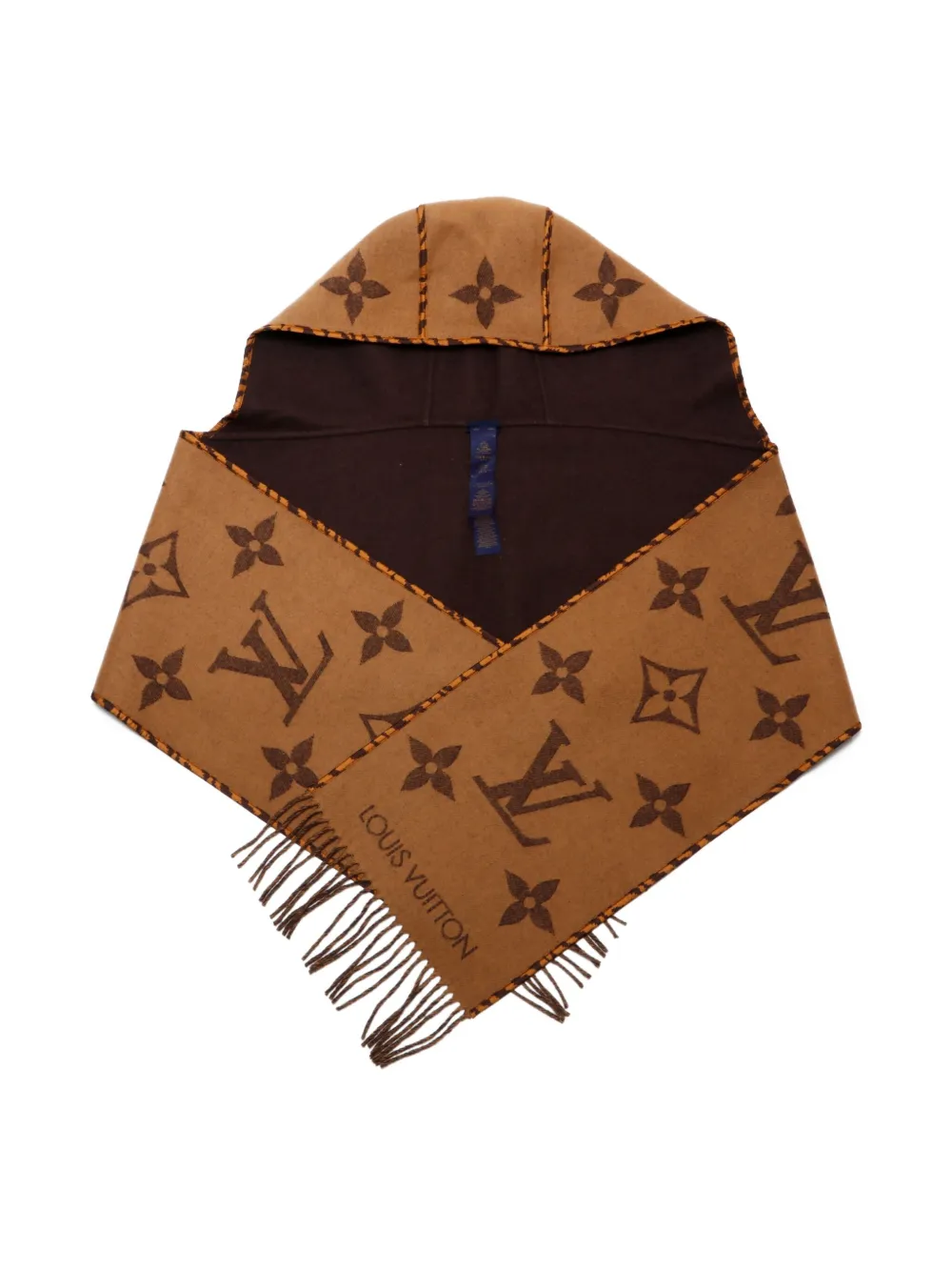 Louis Vuitton Pre-Owned 2020-2025 Monogram-jacquard hooded scarf - Louis Vuitton Pre-Owned 2020-2025 Monogram-jacquard hooded scarf -