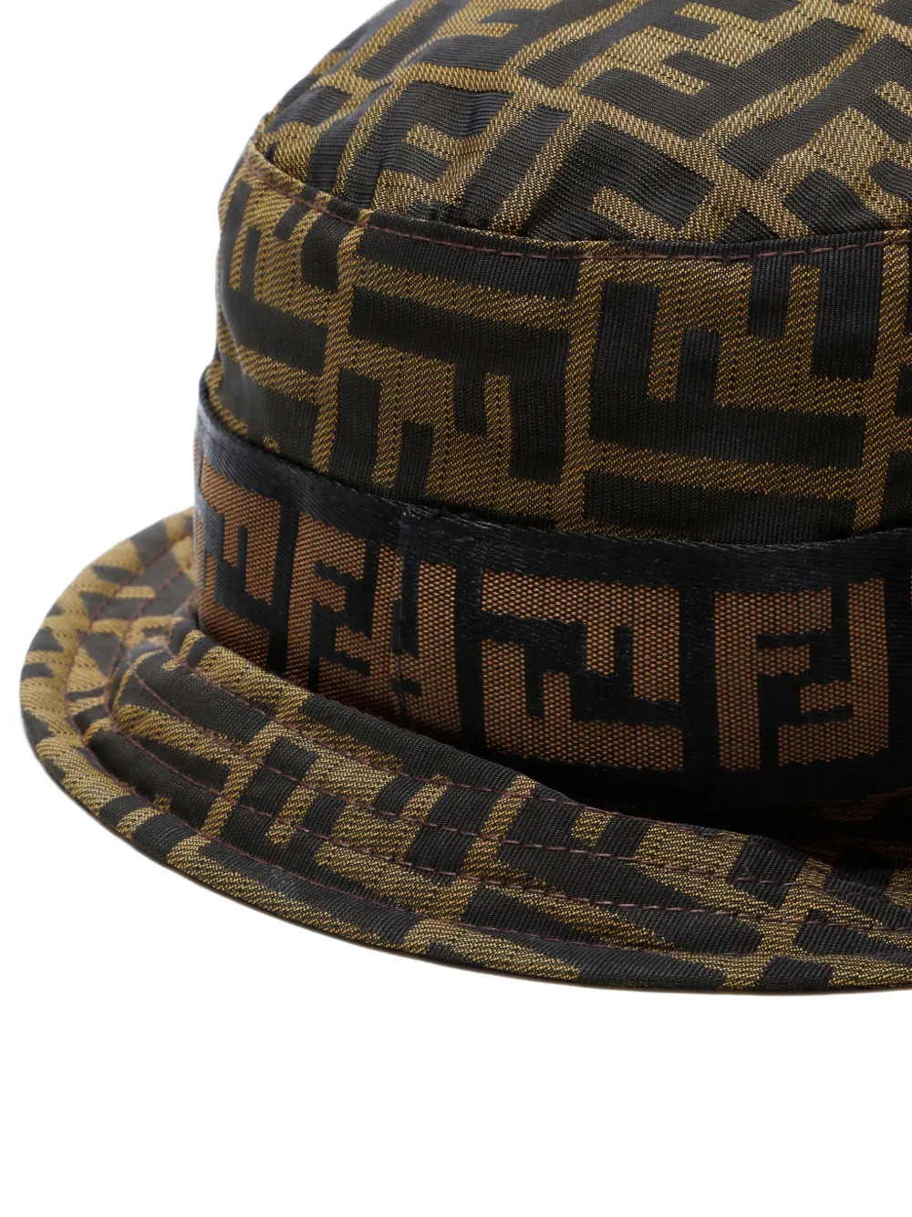 Pre-owned Fendi 1990-2000s Zucca-jacquard Bucket Hat In Brown