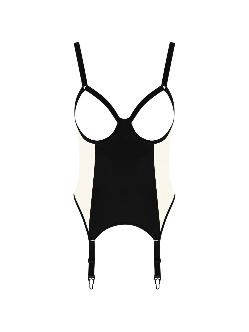 Maison Close open-bust bodysuit - Schwarz