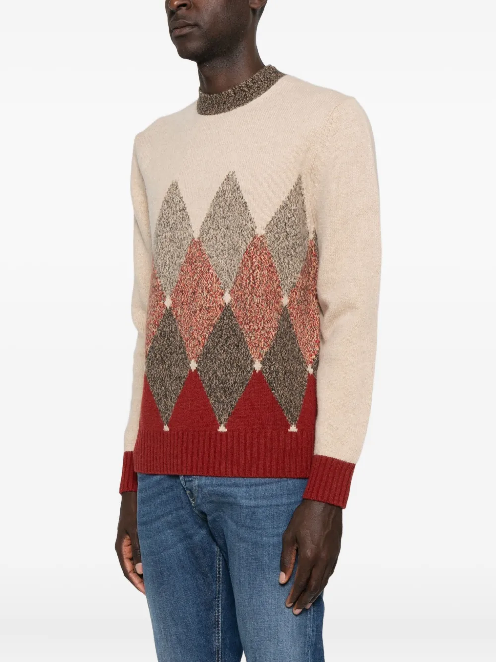 Ballantyne Trui met argyle patroon Beige