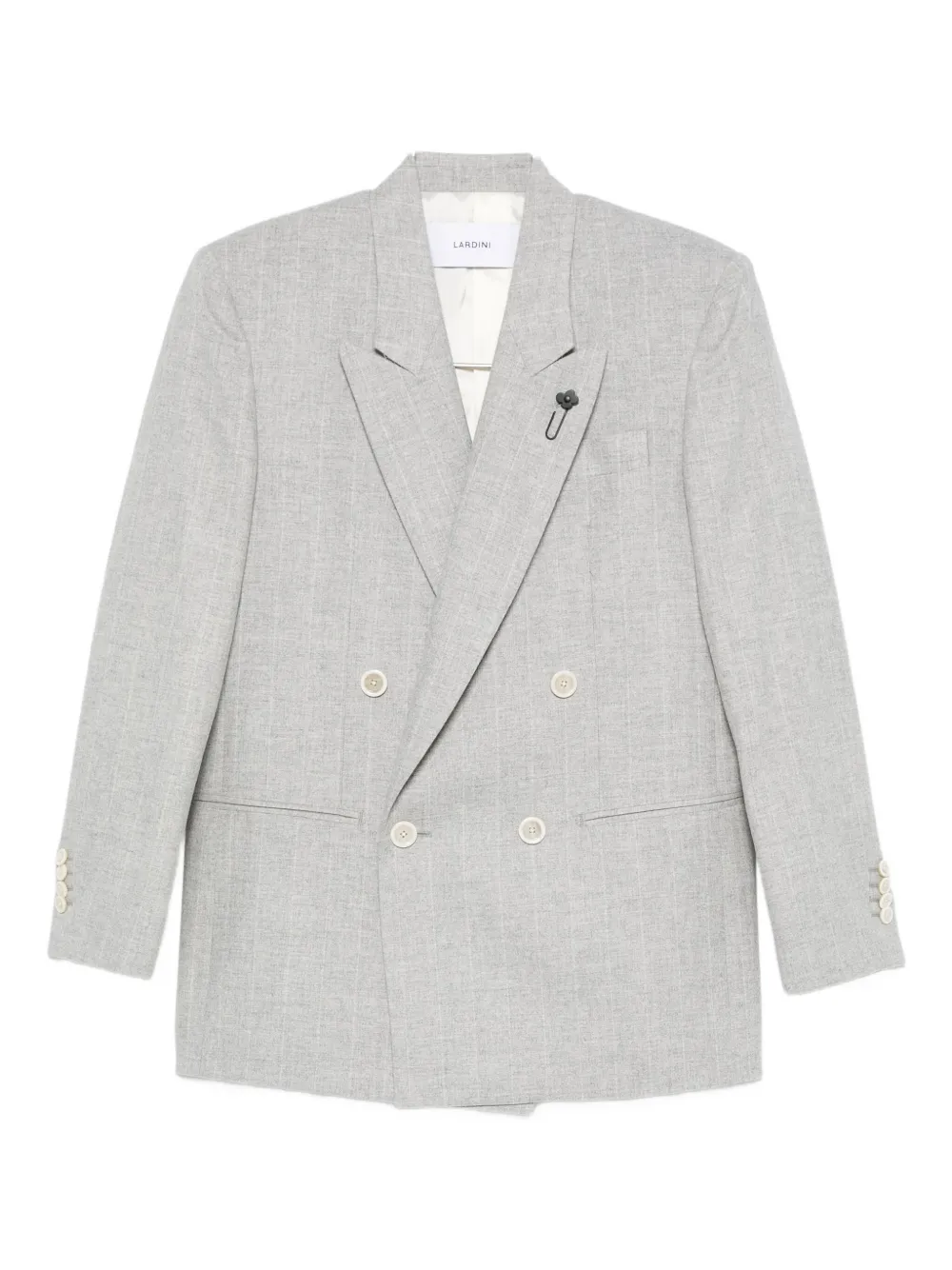 Lardini Double-breasted Blazer In Gray