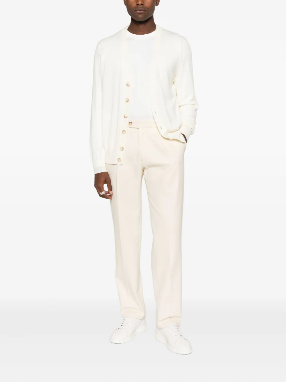 Gran Sasso Virgin-wool Cardigan In White