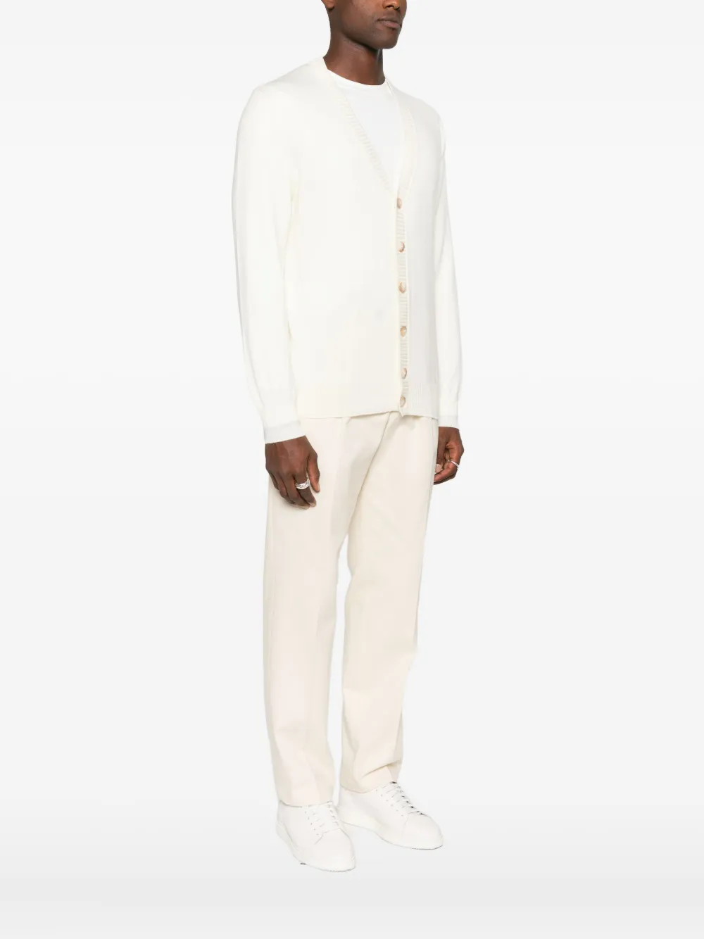 Gran Sasso Virgin-wool Cardigan In White