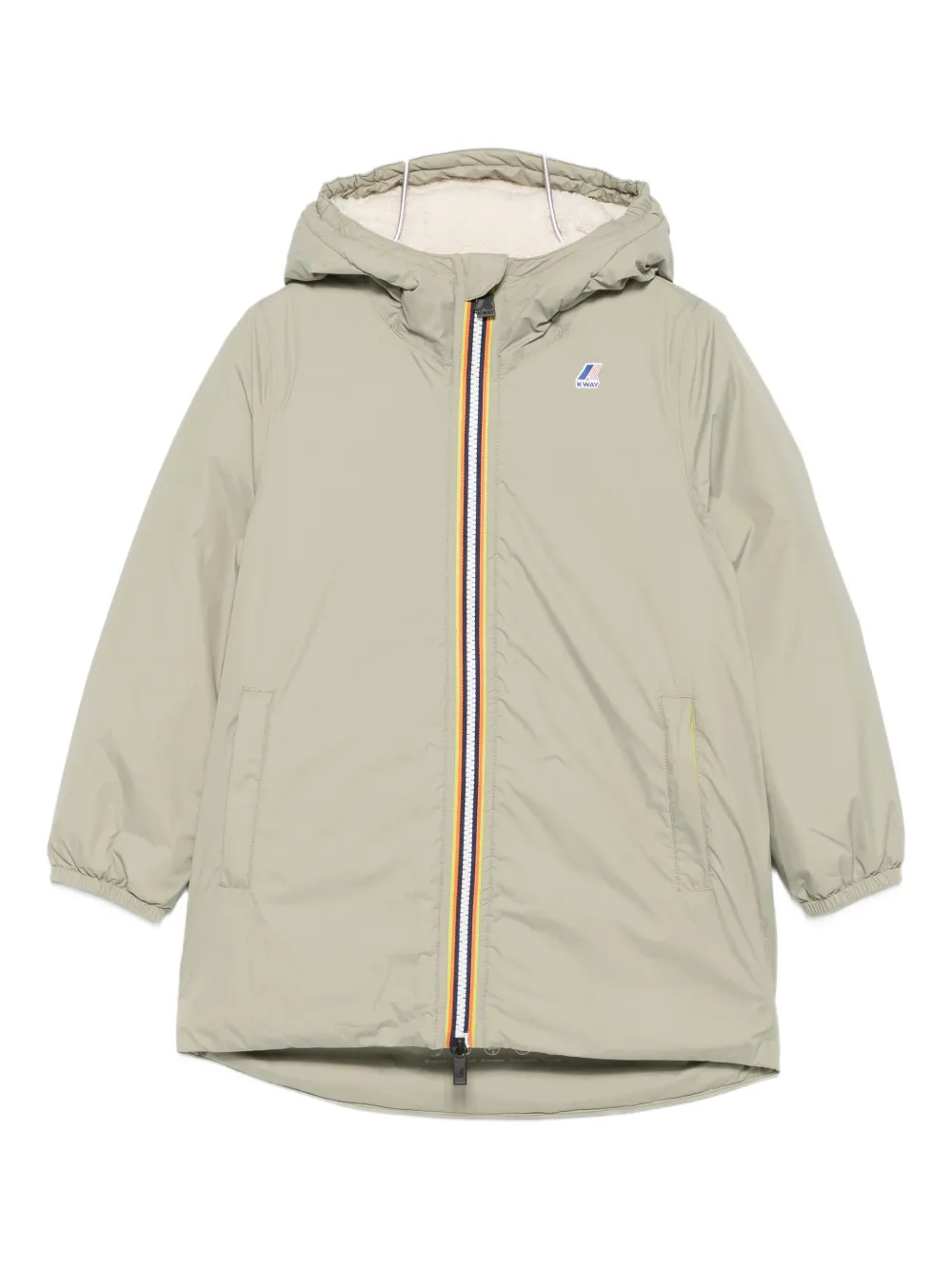 K Way Kids hooded zip jacket | Green | Image 1