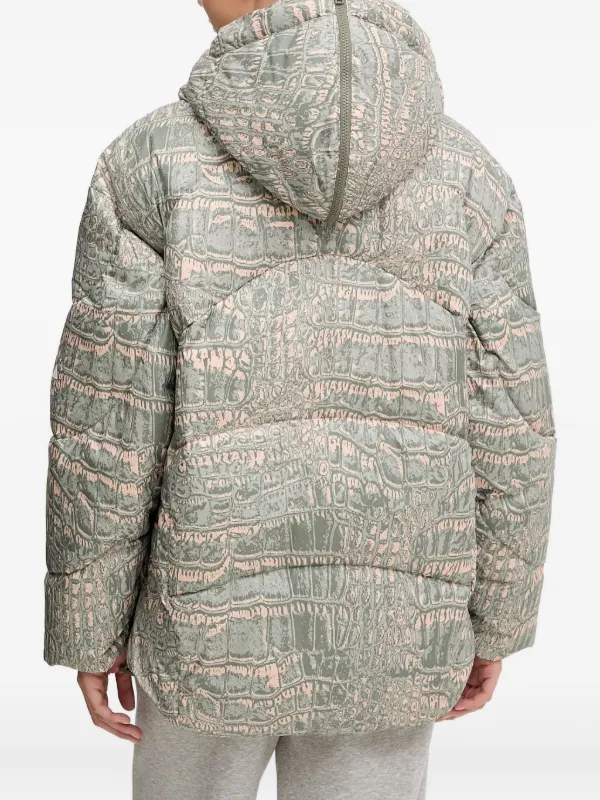 Adidas By Stella McCartney Hooded Patterned Jacket | Green