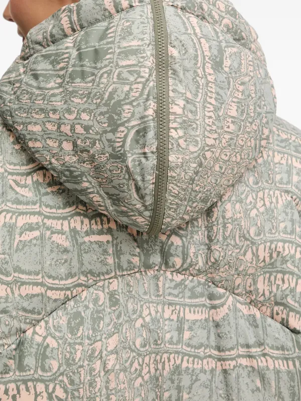 Adidas By Stella McCartney Hooded Patterned Jacket | Green
