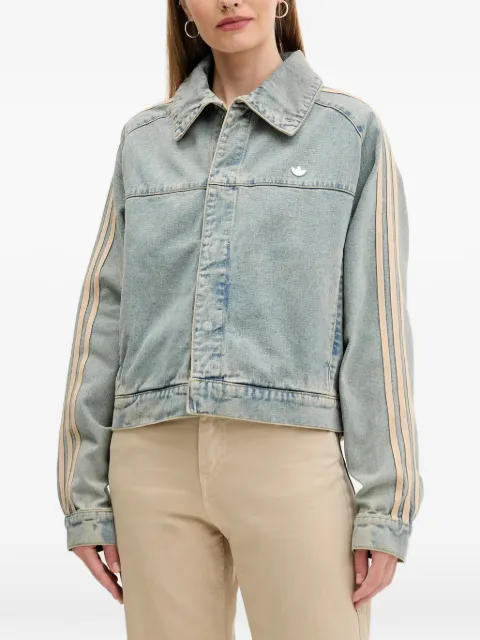 adidas stripe-detail logo-plaque denim jacket