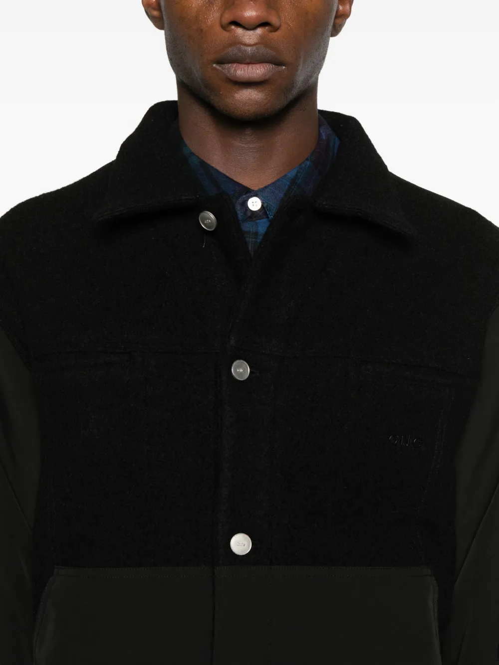 Arte Antwerp Button-up Bomber Jacket In Black