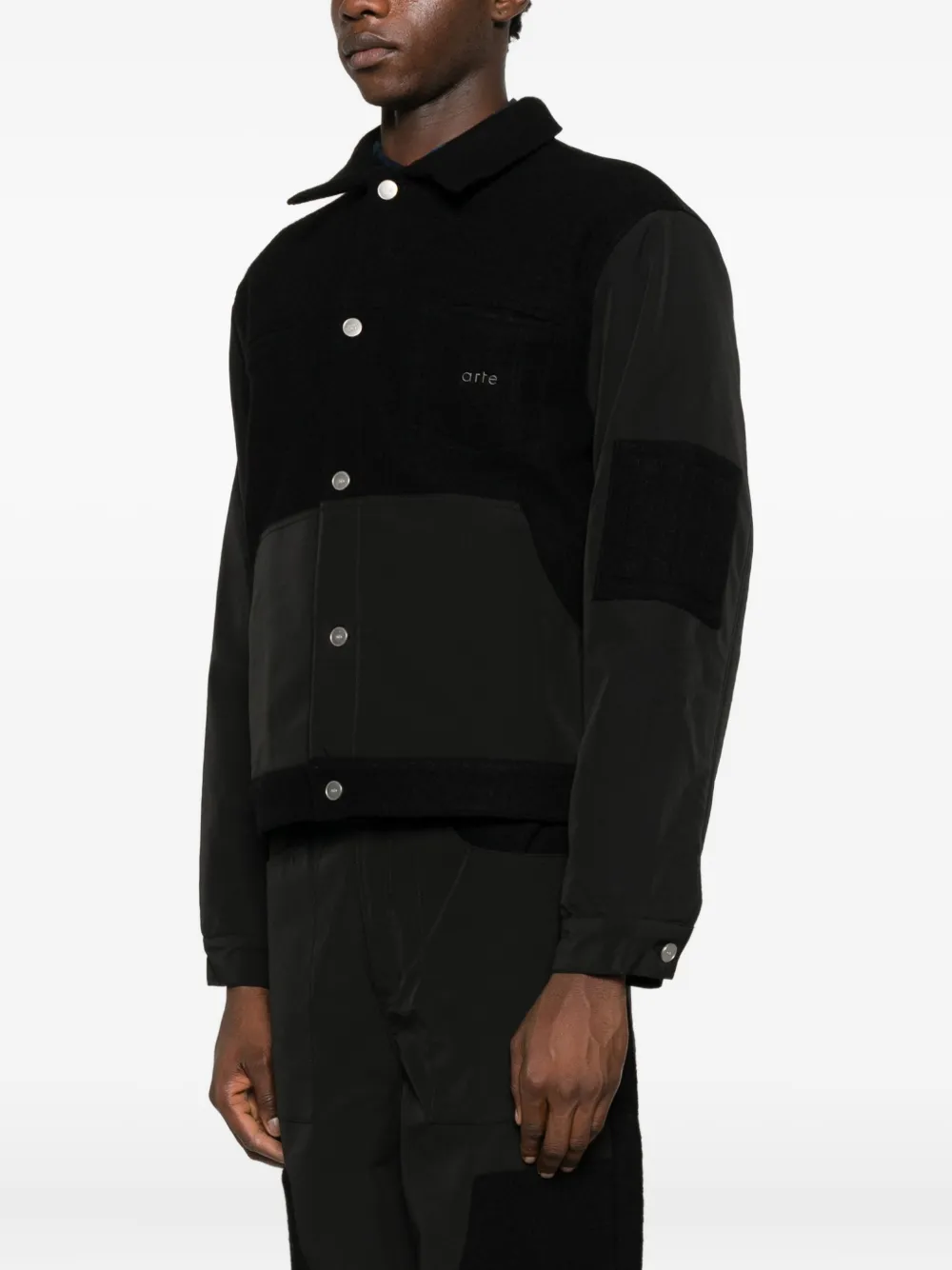 Arte Antwerp Button-up Bomber Jacket In Black