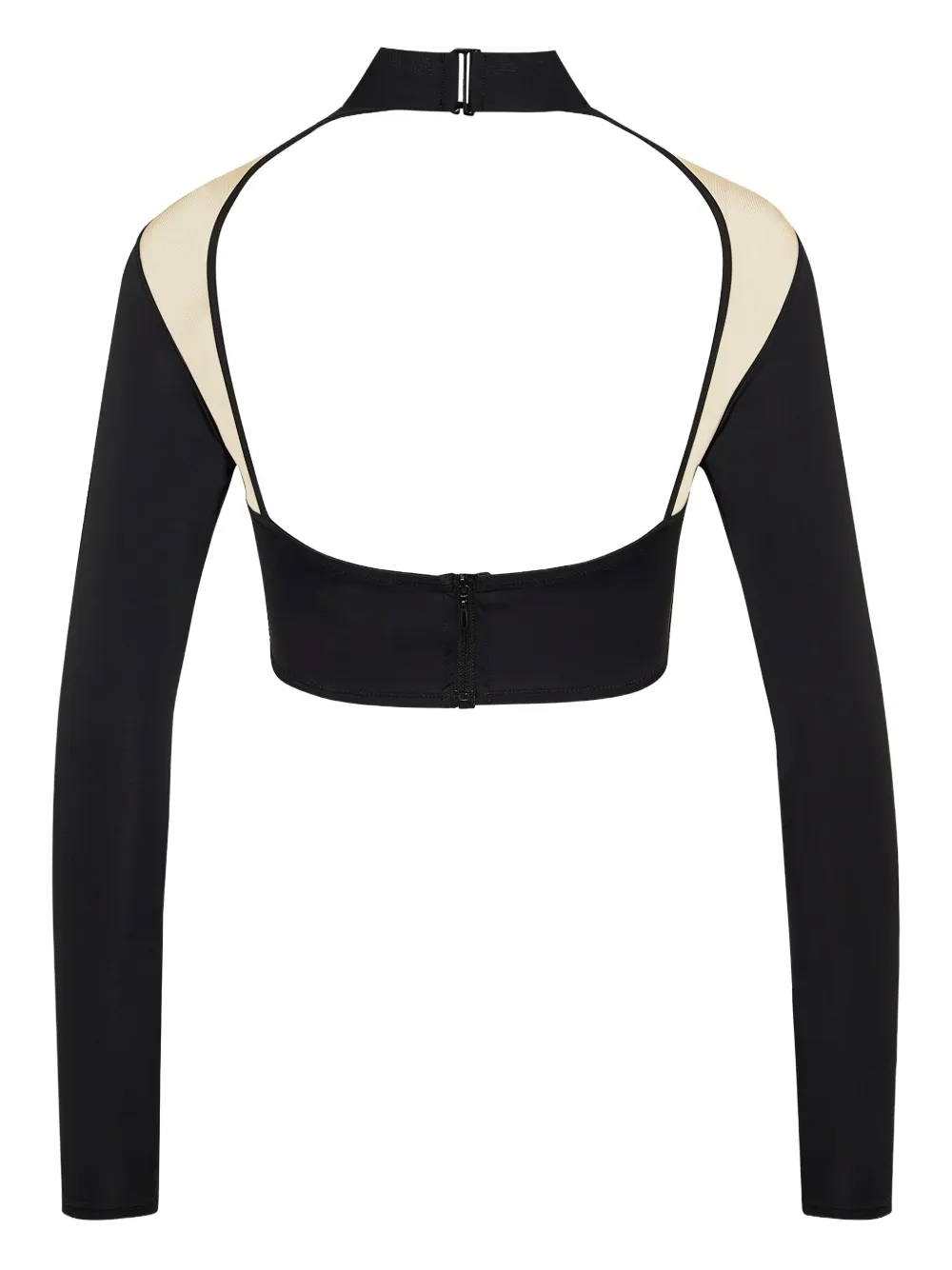 Maison Close long-sleeve high-neck top - Zwart