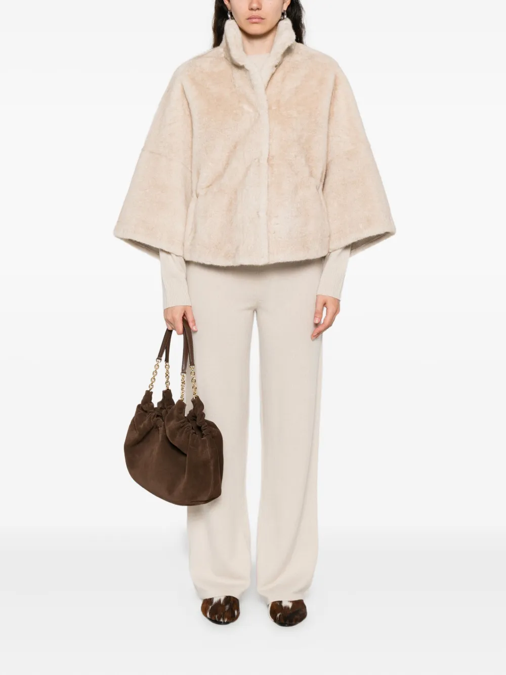 Valentini 1972 Funnel-neck Jacket In Neutral