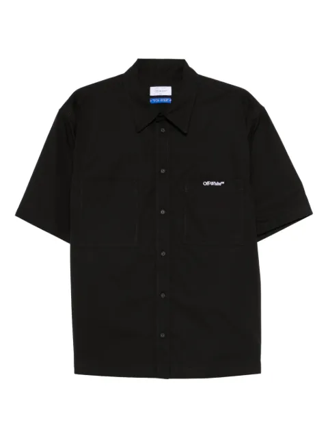 Off-White logo-embroidered shirt