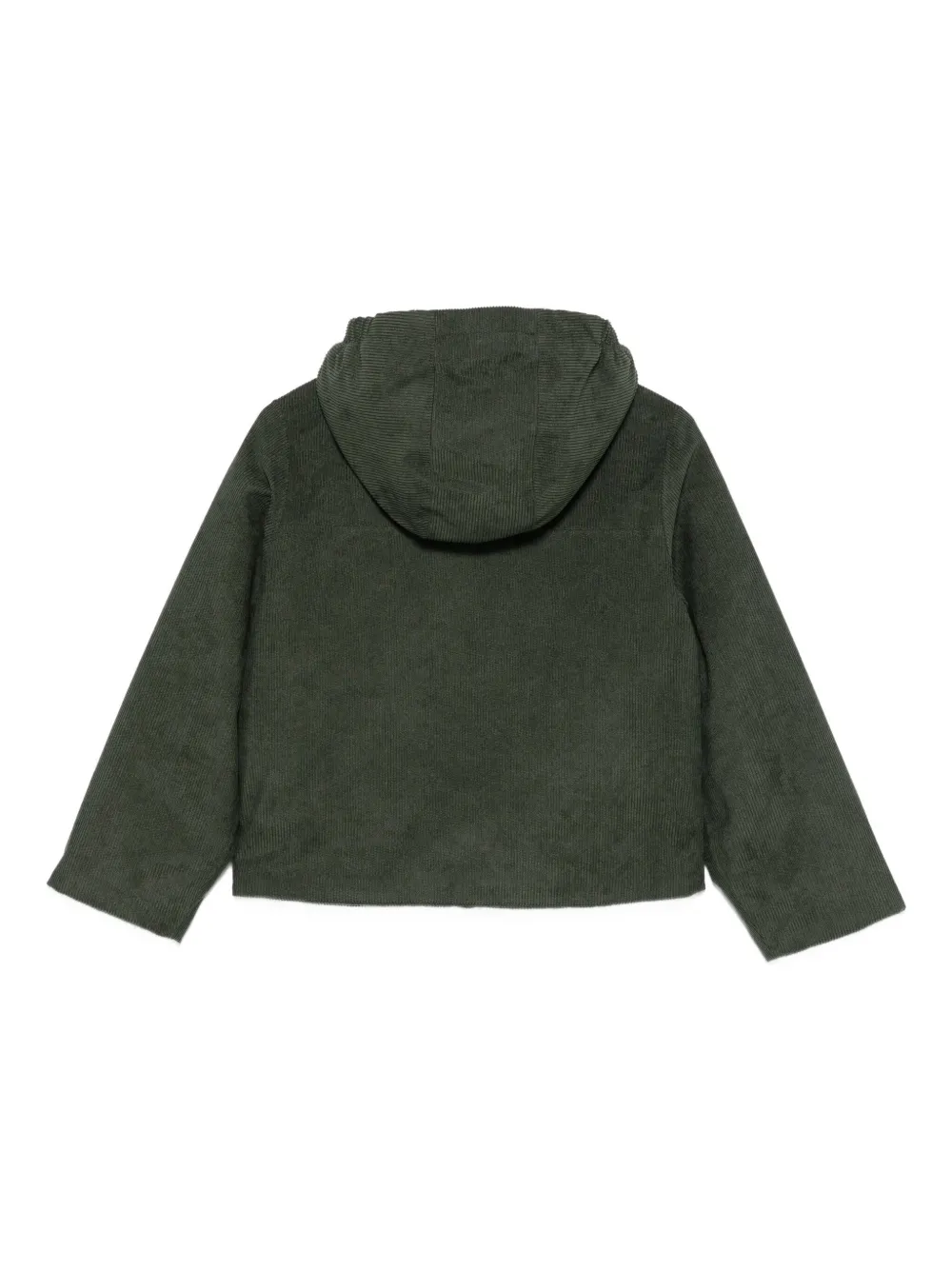 K-way Hooded Corduroy Jacket In Green