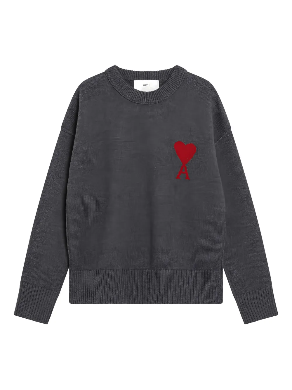 AMI Paris Ami de Coeur katoenen trui Grijs