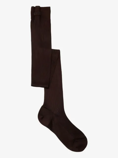 Miu Miu ribbede strømper med logo